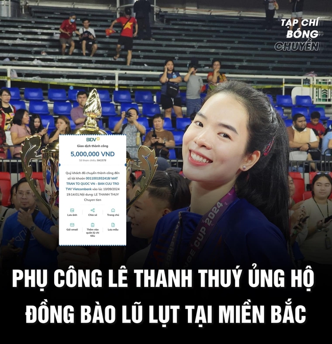 Trần Thị Thanh Thúy, Ánh Viên và hoa khôi bóng chuyền được cộng đồng mạng khen ngợi vì hành động cao đẹp với đồng bào bị lũ lụt - Ảnh 3.